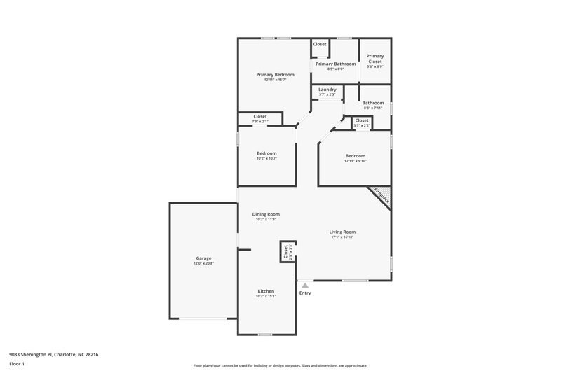 1,775/Mo, 9033 Shenington Pl Charlotte, NC 28216 Floor Plan View