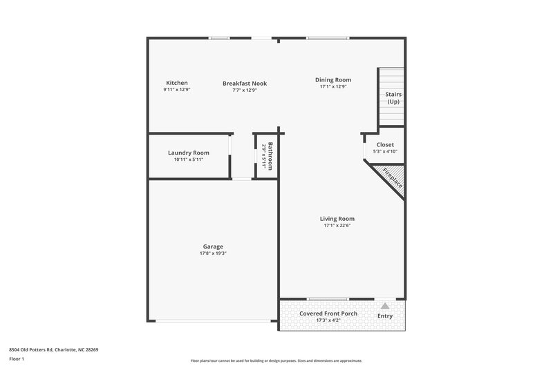 1,845/Mo, 8504 Old Potters Road Charlotte, NC 28269 Floor Plan View