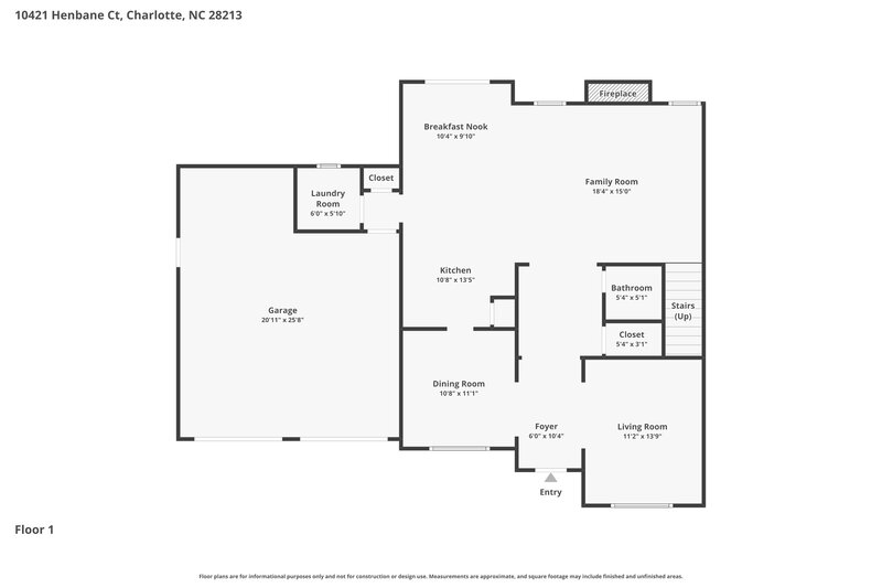 2,260/Mo, 10421 Henbane Court Charlotte, NC 28213 Floor Plan View