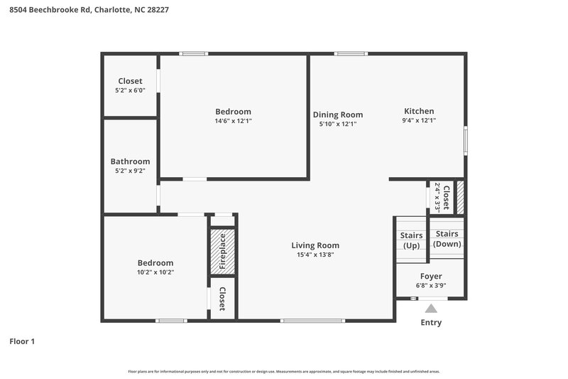 1,870/Mo, 8504 Beechbrooke Road Mint Hill, NC 28227 Floor Plan View 2