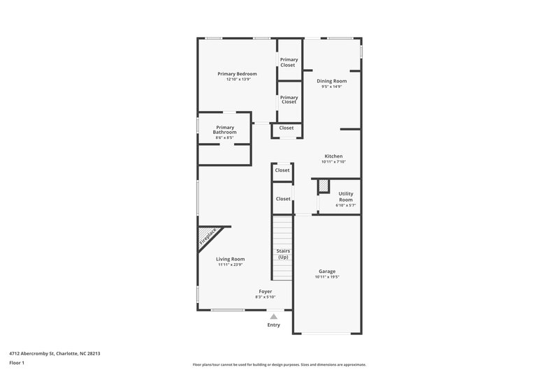 2,165/Mo, 4712 Abercromby Street Charlotte, NC 28213 Floor Plan View