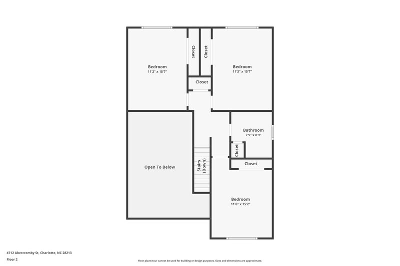 2,165/Mo, 4712 Abercromby Street Charlotte, NC 28213 Floor Plan View 2