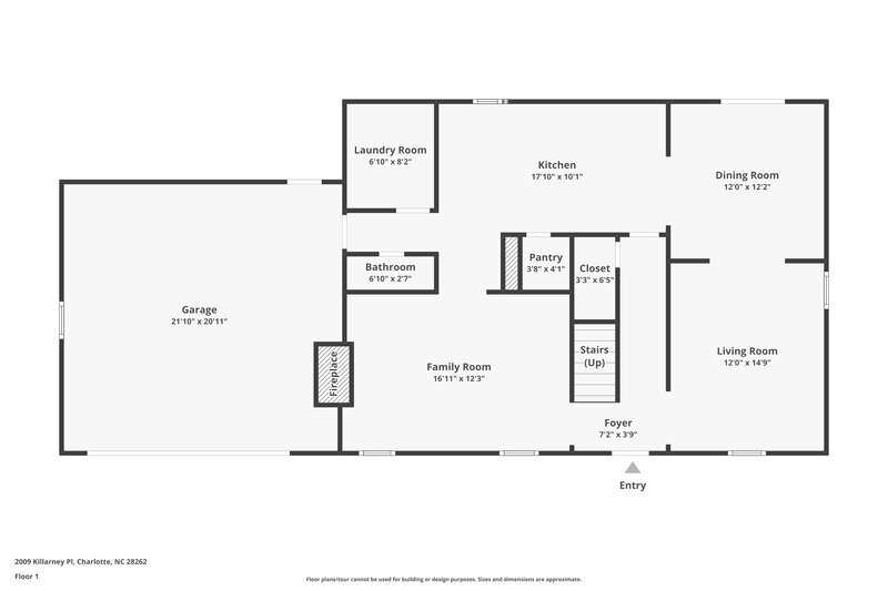 1,805/Mo, 2009 Killarney Place Charlotte, NC 28262 Floor Plan View