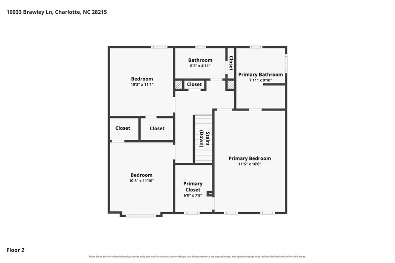 2,075/Mo, 10033 Brawley Ln Charlotte, NC 28215 Floor Plan View 2