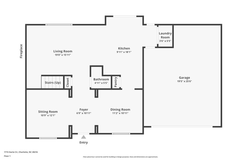 2,070/Mo, 1715 Harte Circle Charlotte, NC 28216 Floor Plan View