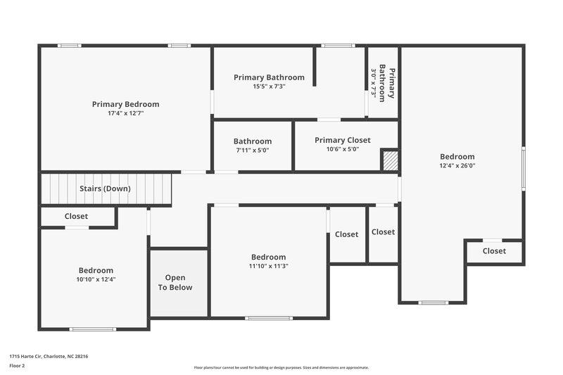 2,070/Mo, 1715 Harte Circle Charlotte, NC 28216 Floor Plan View 2