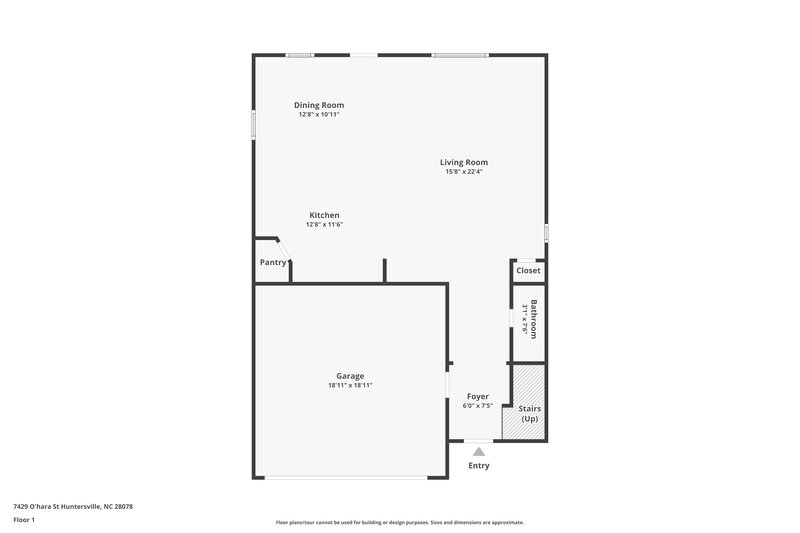 2,550/Mo, 7429 O'Hara St Huntersville, NC 28078 Floorplan View