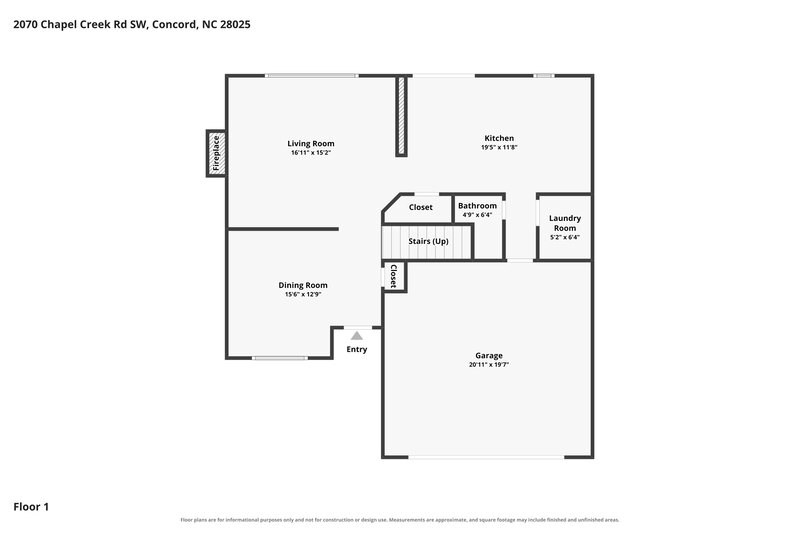 1,900/Mo, 2070 Chapel Creek Road SW Concord, NC 28025 Floorplan View