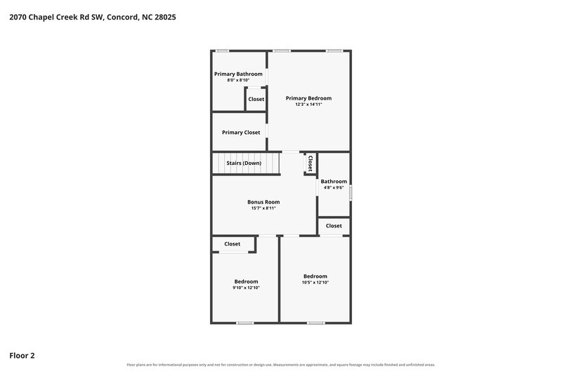 1,900/Mo, 2070 Chapel Creek Road SW Concord, NC 28025 Floorplan View 2