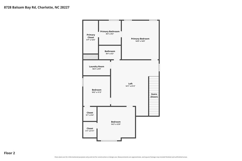 2,365/Mo, 8728 Balsam Bay Rd Charlotte, NC 28227 Floor Plan View 2