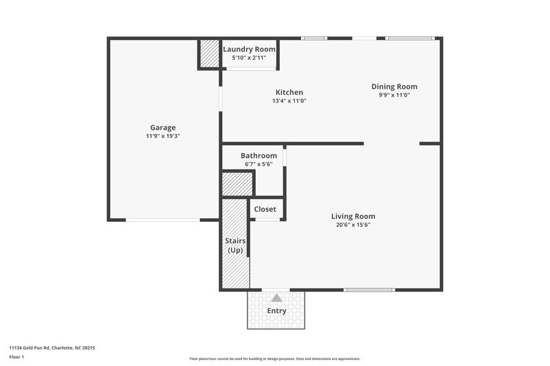 1,880/Mo, 11134 Gold Pan Road Charlotte, NC 28215 Floor Plan View