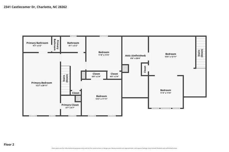 2,410/Mo, 2341 Castlecomer Drive Charlotte, NC 28262 Floor Plan View