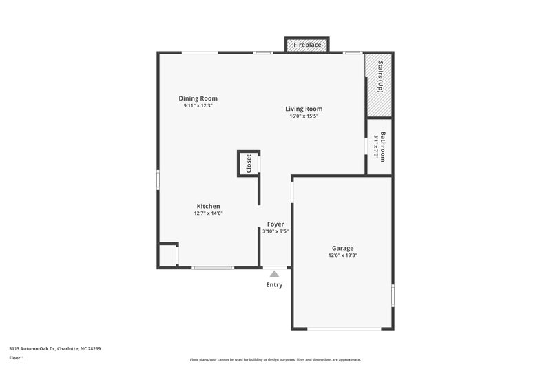 1,880/Mo, 5113 Autumn Oak Drive Charlotte, NC 28269 Floor Plan View