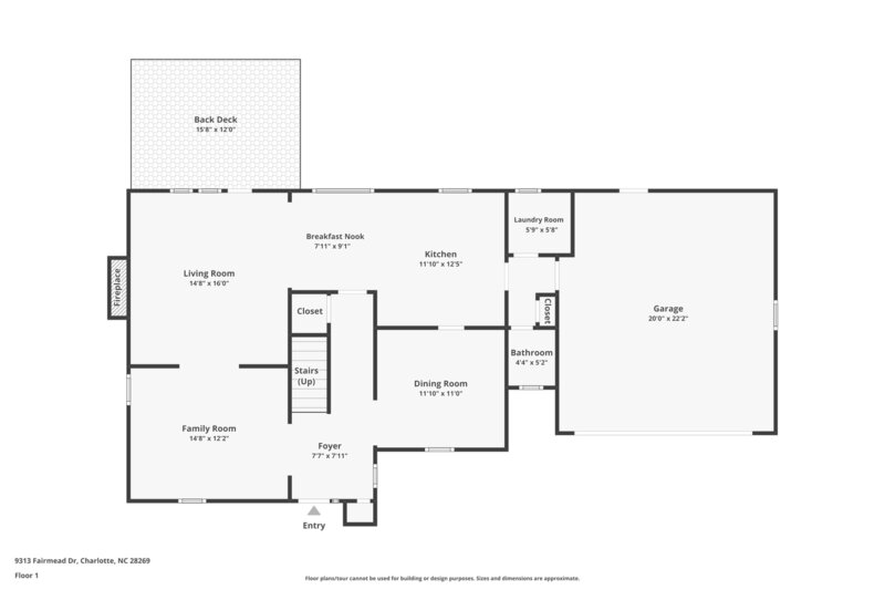 2,245/Mo, 9313 Fairmead Dr Charlotte, NC 28269 Floorplan View