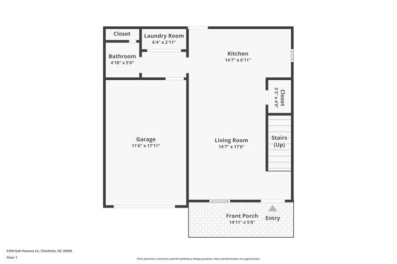1,695/Mo, 5104 Oak Pasture Lane Charlotte, NC 28269 Floor Plan View