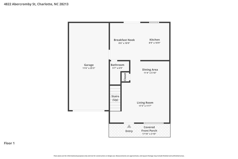 2,780/Mo, 4822 Abercromby Street Charlotte, NC 28213 Floor Plan View
