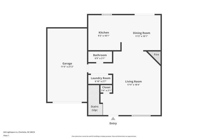1,855/Mo, 624 Lightspun Ln Charlotte, NC 28216 Floor Plan View