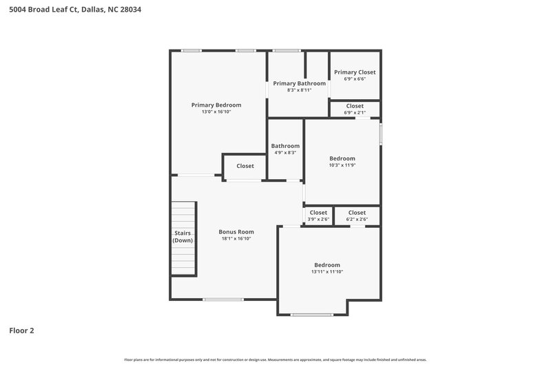 2,035/Mo, 5004 Broad Leaf Ct Dallas, NC 28034 Floor Plan View 2
