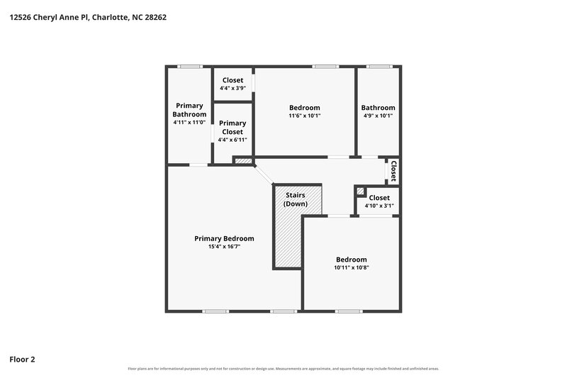 1,985/Mo, 12526 Cheryl Anne Pl Charlotte, NC 28262 Floor Plan View 2