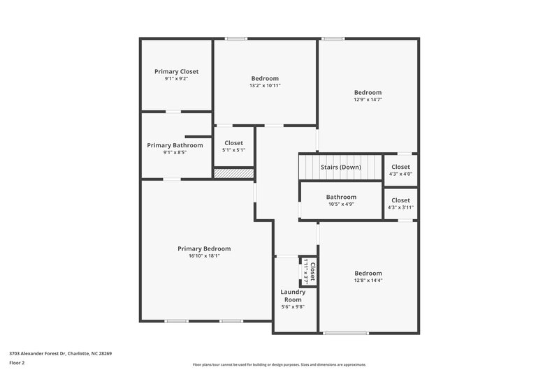 2,175/Mo, 3703 Alexander Forest Dr Charlotte, NC 28269 Floor Plan View