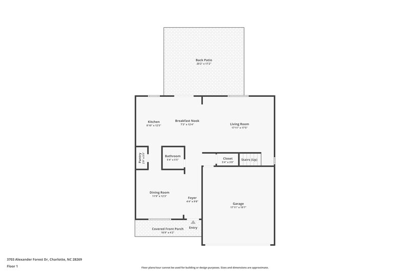 2,175/Mo, 3703 Alexander Forest Dr Charlotte, NC 28269 Floor Plan View 2