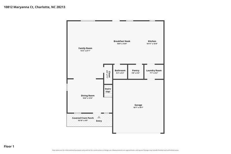 2,470/Mo, 10812 Maryanna Ct Charlotte, NC 28213 Floor Plan View