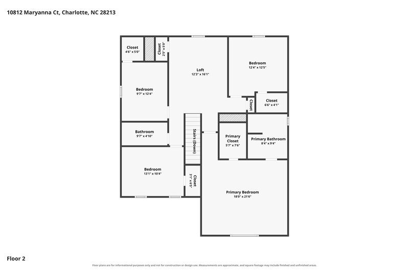 2,470/Mo, 10812 Maryanna Ct Charlotte, NC 28213 Floor Plan View 2