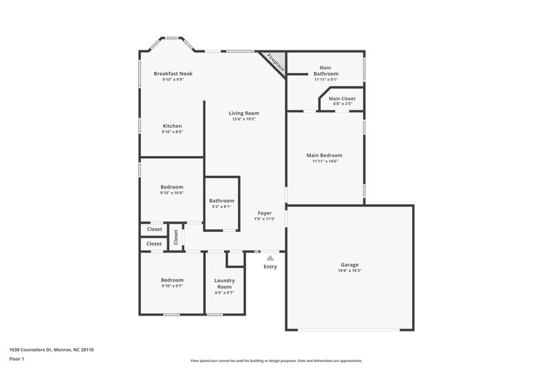2,550/Mo, 1038 Counselors Dr Monroe, NC 28110 Floor Plan View