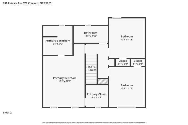 1,980/Mo, 248 Patrick Ave SW Concord, NC 28025 Floor Plan View