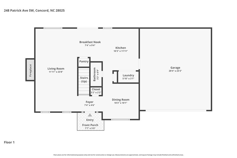 1,980/Mo, 248 Patrick Ave SW Concord, NC 28025 Floor Plan View 2