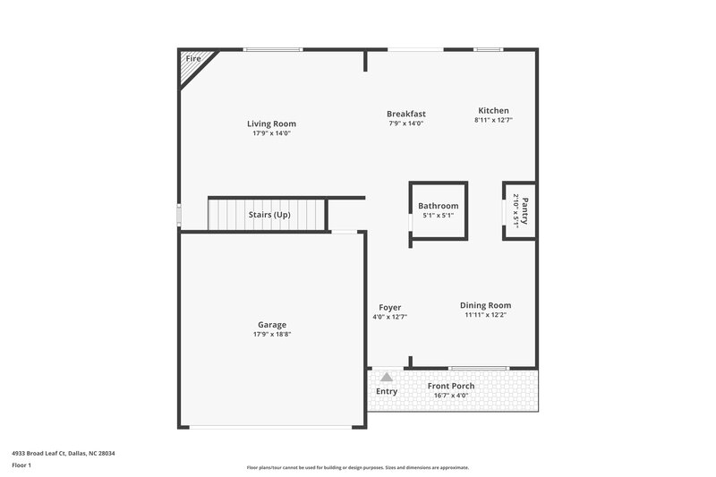 1,905/Mo, 4933 Broad Leaf Ct Dallas, NC 28034 Floor Plan View