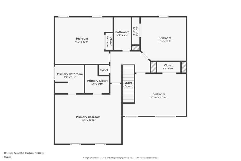 2,010/Mo, 9514 John Russell Road Charlotte, NC 28215 Floorplan View 2