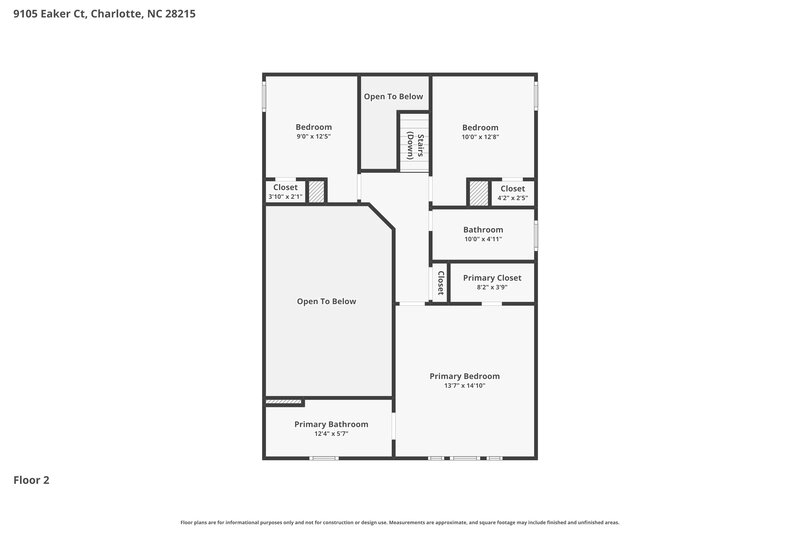 1,965/Mo, 9105 Eaker Ct Charlotte, NC 28215 Floorplan View 2