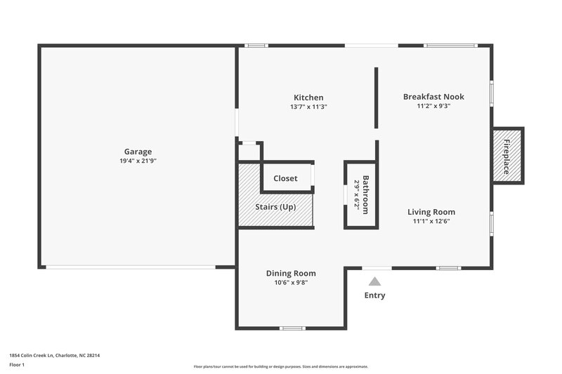1,805/Mo, 1854 Colin Creek Ln Charlotte, NC 28214 Floorplan View