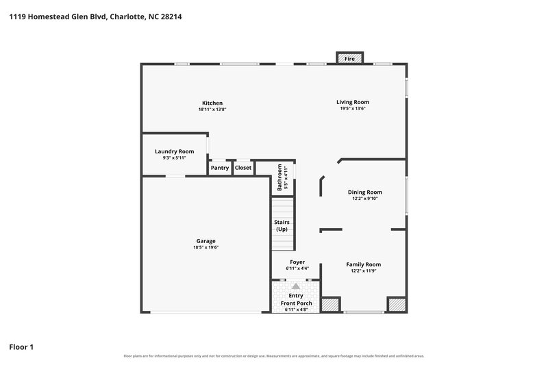 2,385/Mo, 1119 Homestead Glen Blvd Charlotte, NC 28214 Floor Plan View