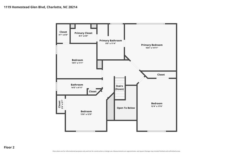 2,385/Mo, 1119 Homestead Glen Blvd Charlotte, NC 28214 Floor Plan View 2