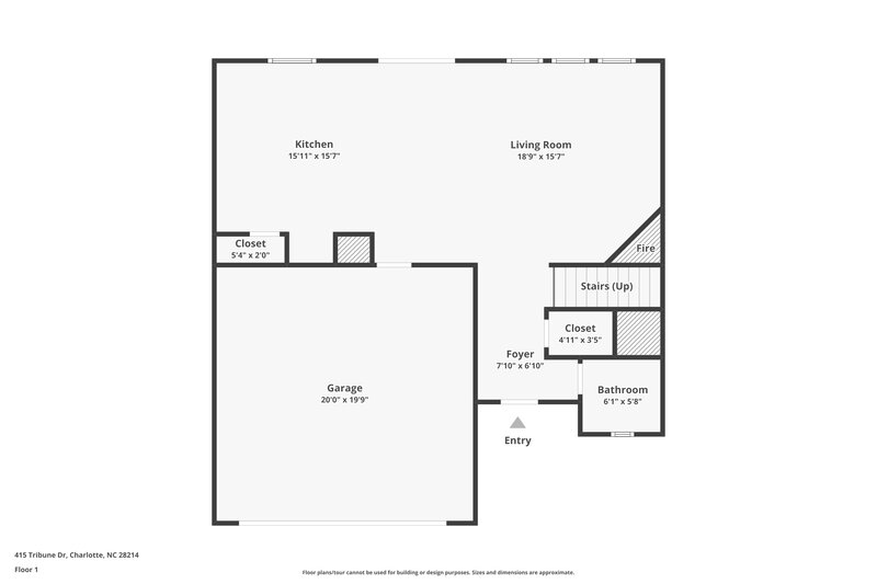 1,920/Mo, 415 Tribune Dr Charlotte, NC 28214 Floorplan View