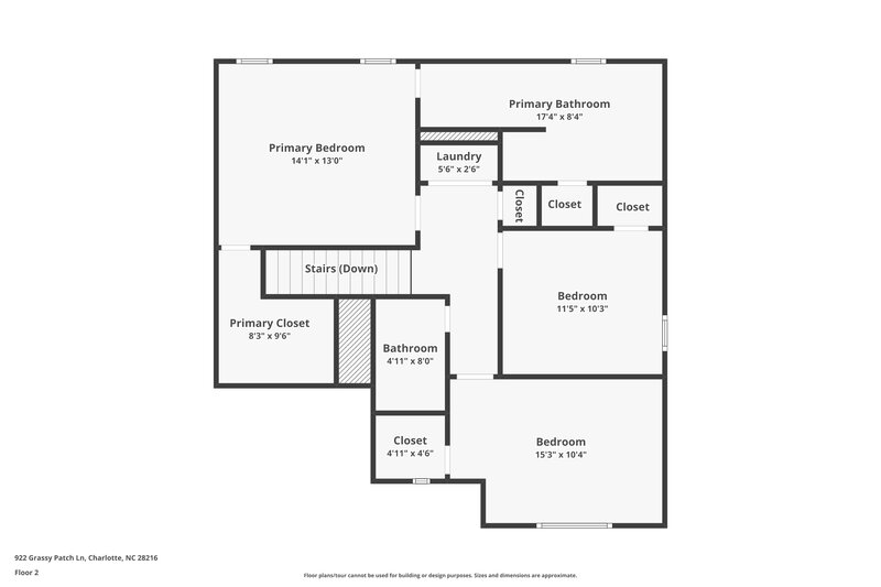 1,840/Mo, 922 Grassy Patch Ln Charlotte, NC 28216 Floor Plan View 2