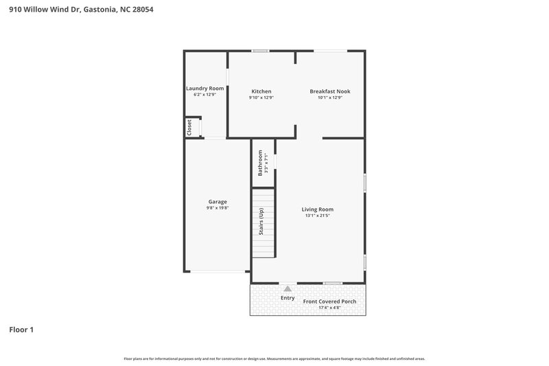 2,040/Mo, 910 Willow Wind Dr Gastonia, NC 28054 Floor Plan View