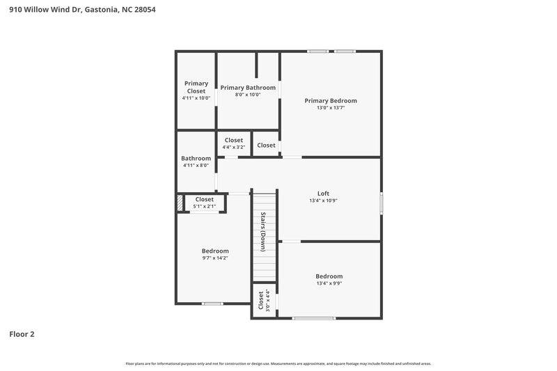 2,040/Mo, 910 Willow Wind Dr Gastonia, NC 28054 Floor Plan View 2