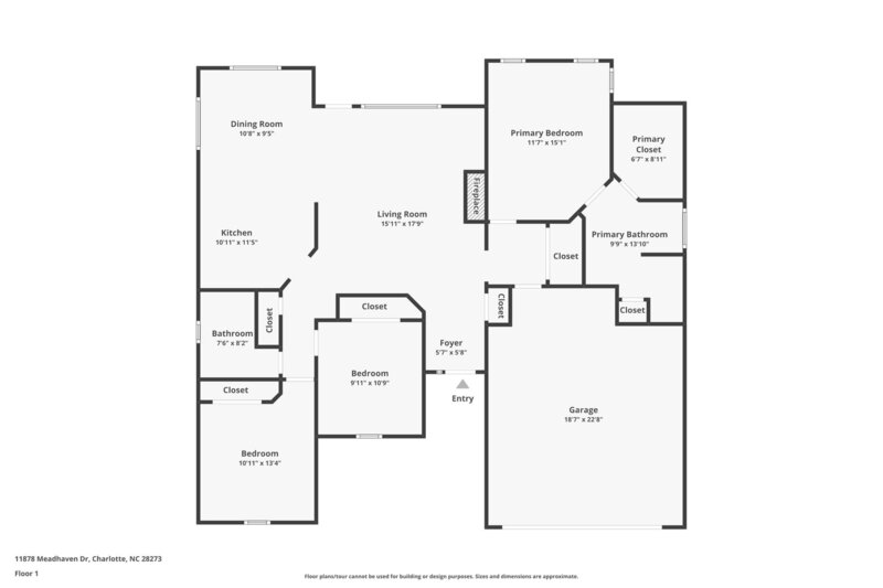 2,035/Mo, 11878 Meadhaven Charlotte, NC 28273 Floorplan View