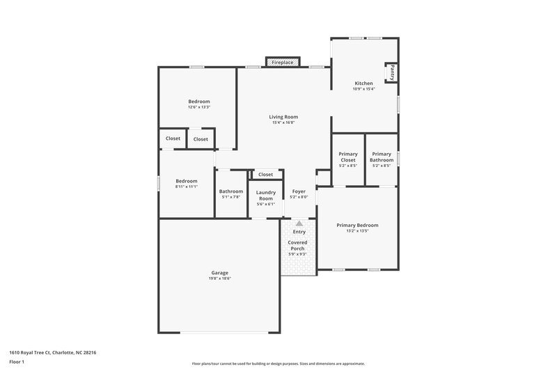 1,805/Mo, 1610 Royal Tree Ct Charlotte, NC 28216 Floor Plan View