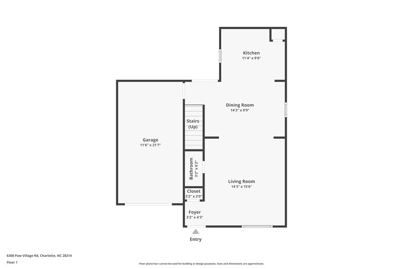 1,830/Mo, 6300 Paw Village Road Charlotte, NC 28214 Floor Plan View