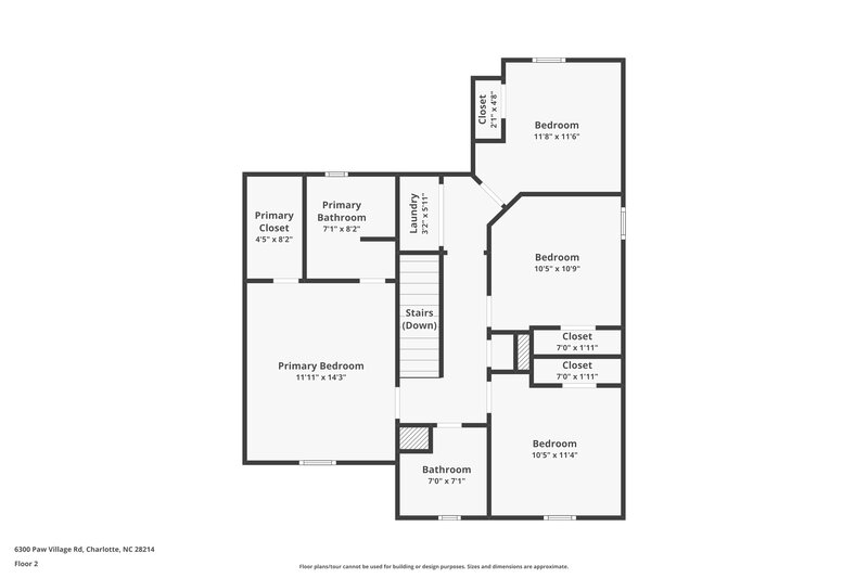 1,830/Mo, 6300 Paw Village Road Charlotte, NC 28214 Floor Plan View 2