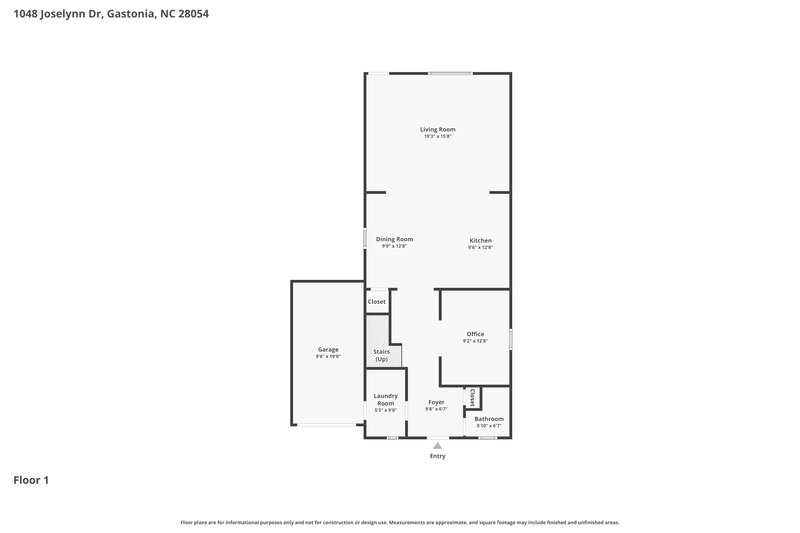1,915/Mo, 1048 Joselynn Dr Gastonia, NC 28054 Floor Plan View