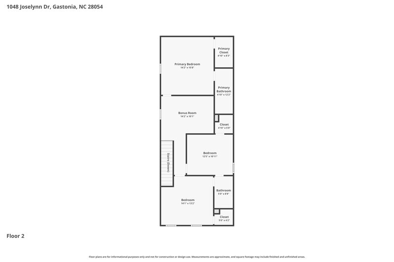 1,915/Mo, 1048 Joselynn Dr Gastonia, NC 28054 Floor Plan View 2