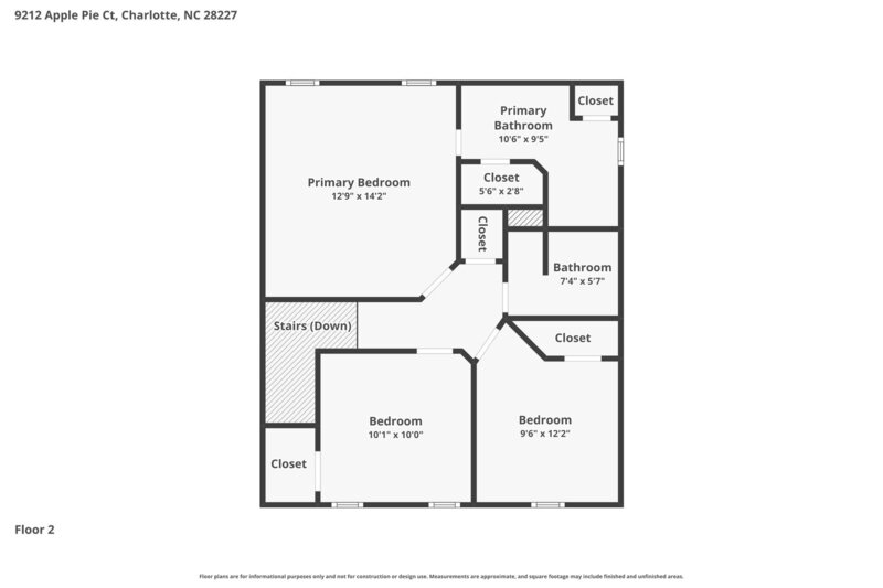 2,000/Mo, 9212 Apple Pie Ct Charlotte, NC 28227 Floorplan View 2