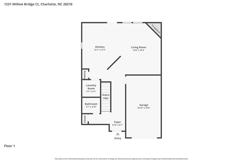 2,035/Mo, 1231 Willow Bridge Ct Charlotte, NC 28216 Floor Plan View