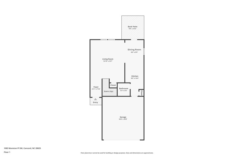 1,900/Mo, 1083 Manston Pl SW Concord, NC 28025 Floor Plan View