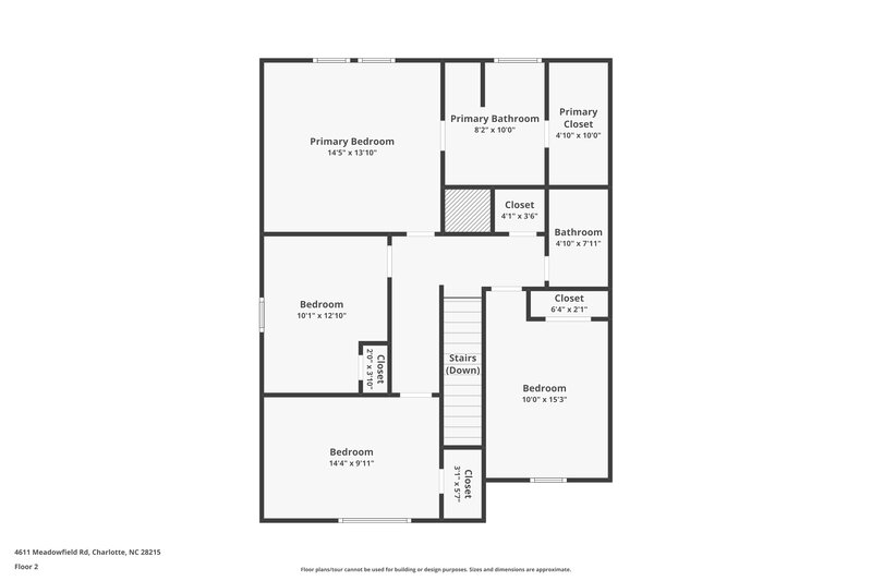 1,975/Mo, 4611 Meadowfield Rd Charlotte, NC 28215 Floor Plan View 2